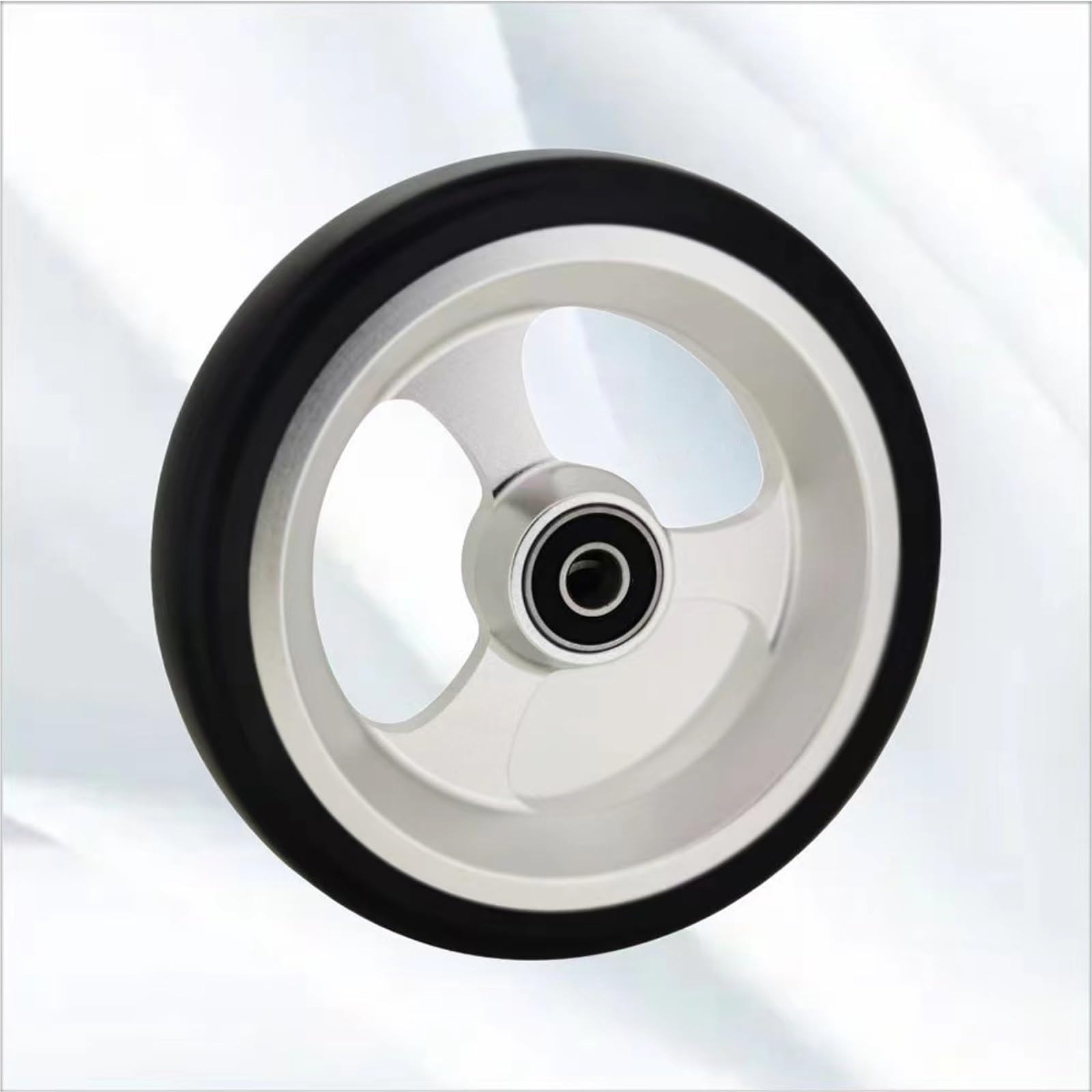 Kmono White Front Casters, 4In 5In Pu Solid Wheelchair Wheels, Replacement Rollers, Universal Accessories (, 100Mm/4In)