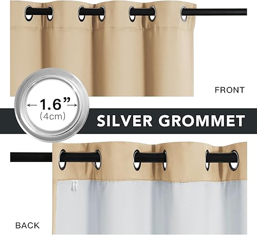 Miniatura 5 de RYB HOME 100% Cortinas opacas, cortinas de 108 pulgadas que reducen el ruido, filtro de polvo, cortinas para bloquear corrientes de aire, cortinas