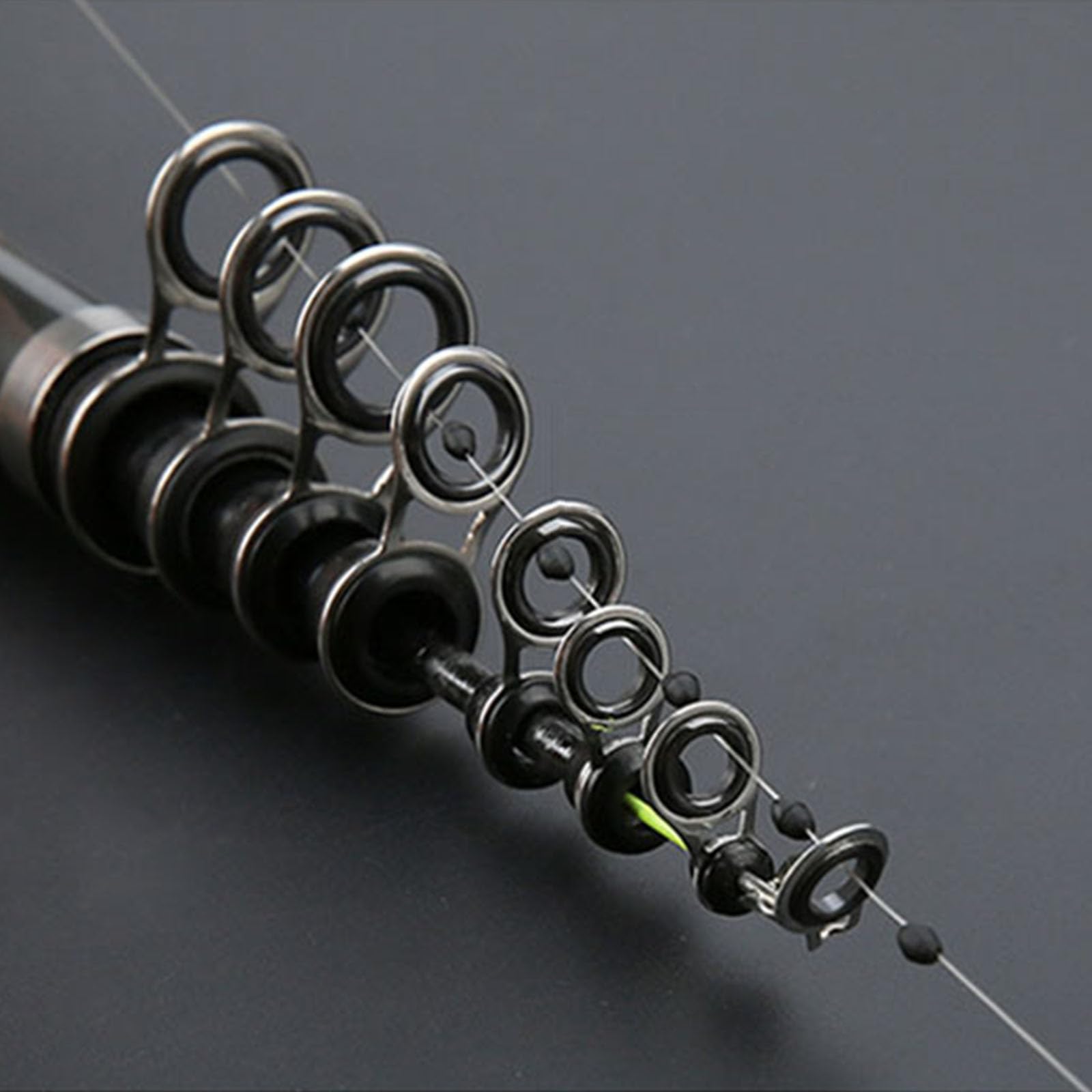 30/20/10pcs Anelli in Ceramica Canna Da Pesca Guide Linea Attrezzatura Outdoor Attrezzatura con Pali Filo Guida In Acciaio Inox Ad Alta Resistenza Guida Pesca Aggiornamento Set Guide In Acciaio Inox