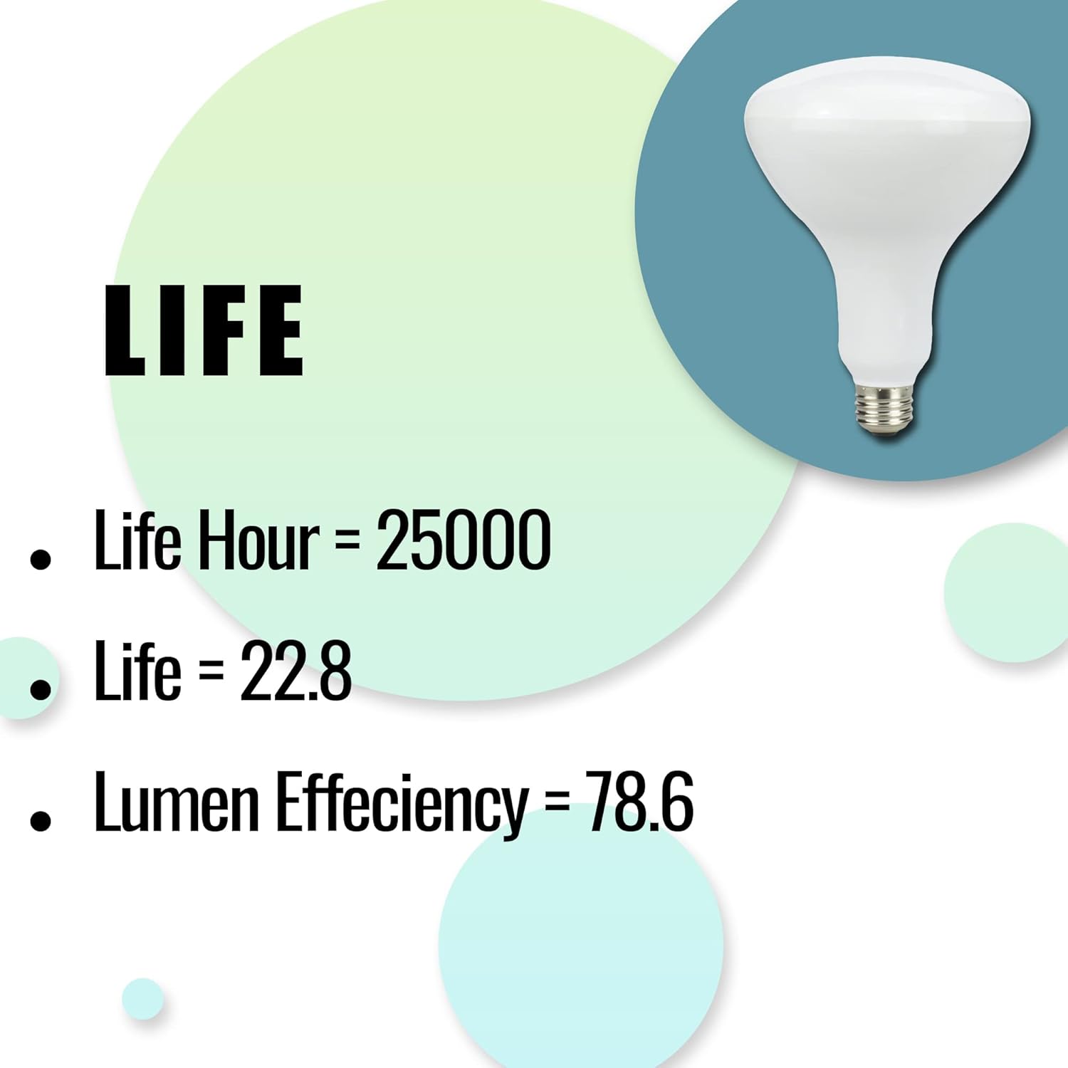 Pack of 6, BR40 LED Bulb, 14W=85W, Dimmable, 80 CRI, 5000K Bright White, 1100 LM, E26 Base, 25,000 hr Lifetime, Indoor Flood Light for Home or Office Space