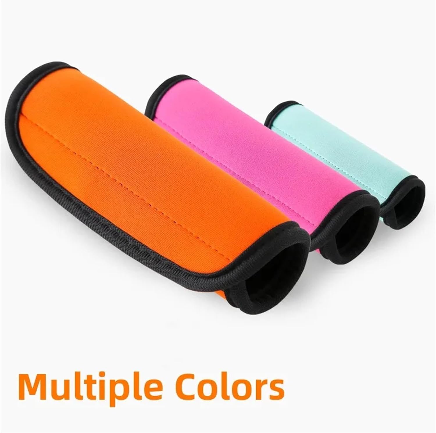 Suitcase Handle Wraps 10PCS Comfortable Neoprene Luggage Handle Wrap Grip Suitcase Bag Identifier Stroller Protective Cover Part(Red)