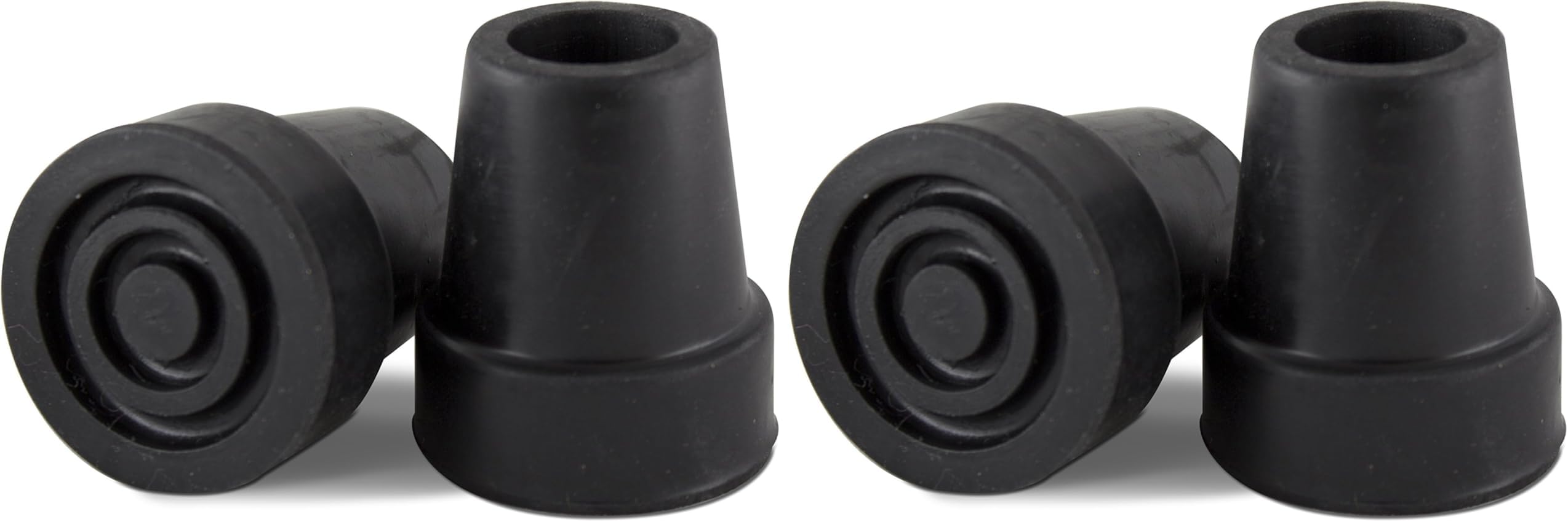Essential Medical Supply Replacement Rubber Cane Tips with Metal Washer in Black - Durable and Supportive Walking Cane Tips, 3/4" (Pack of 2)