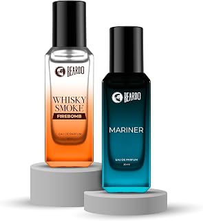 Beardo AquaFlame Perfume Set- Mariner & Whisky Smoke Firebomb Perfume for Men (20ml x 2) | Long Lasting Fragrance | Long L... Price In India