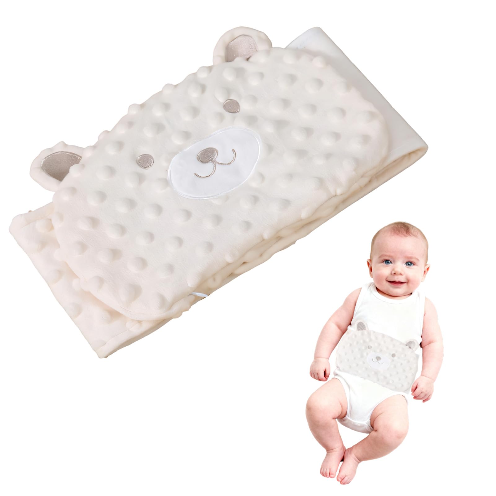 Ruvan Baby Wärmflasche Anti-Kolik Wärmegürtel, Wärmekissen Bauch Baby, Erleichterung Bauchschmerzen, Blähungen, Kolik, Verdauungsstörungen, Mit Natürlicher Füllung, Heißwasserbrennungen Verhindern