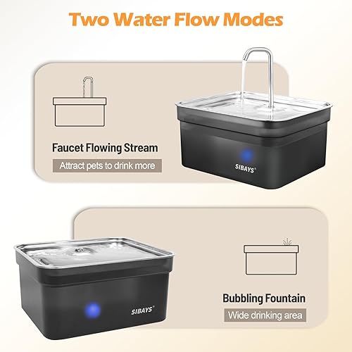 Miniatura 8 de SIBAYS Fuente de agua para perros grandes, fuente de agua automática para perros y gatos de 355 onzas2.8 galones10.5 litros, fuente grande para