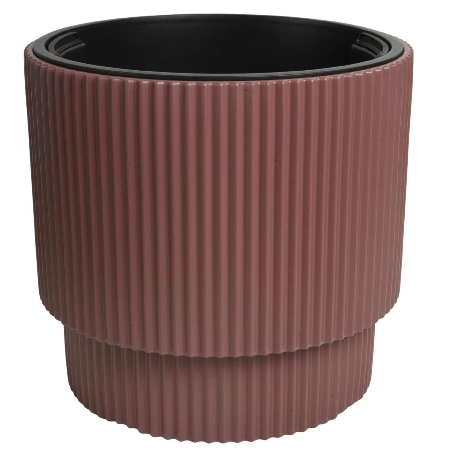 B2C Plant Pots Flower Planter 7 Colours 2 sizes Tall Wavy Plastic Pot Boho Elegant Textured Plastic Lightweight Home Garden Patio (Marsala, 40cm - 38L)