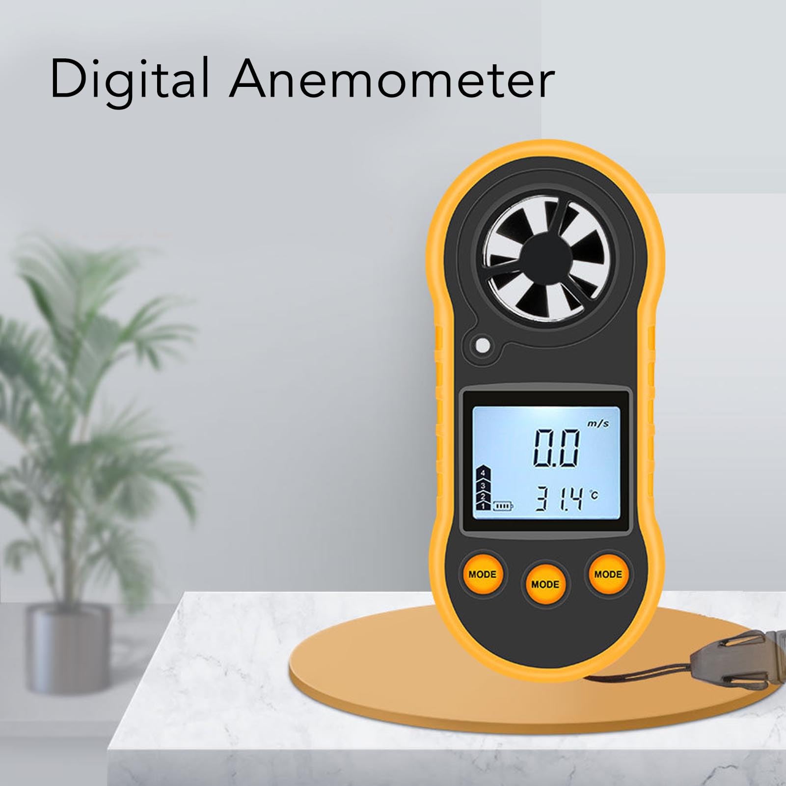 Windgeschwindigkeitsmesser, 1000 Taschen-Windmesser, Digitaler Anemometer, Hand-LCD-Hintergrundbeleuchtung, Thermomotor, Winddetektor, Luftstrommesser für Segeln,