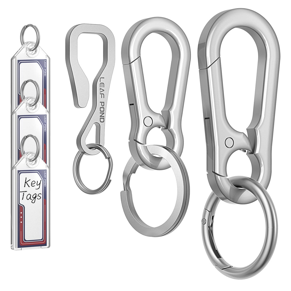 Leaf Pond KC-05 Key Chains & Key Tags, Medium, Grey