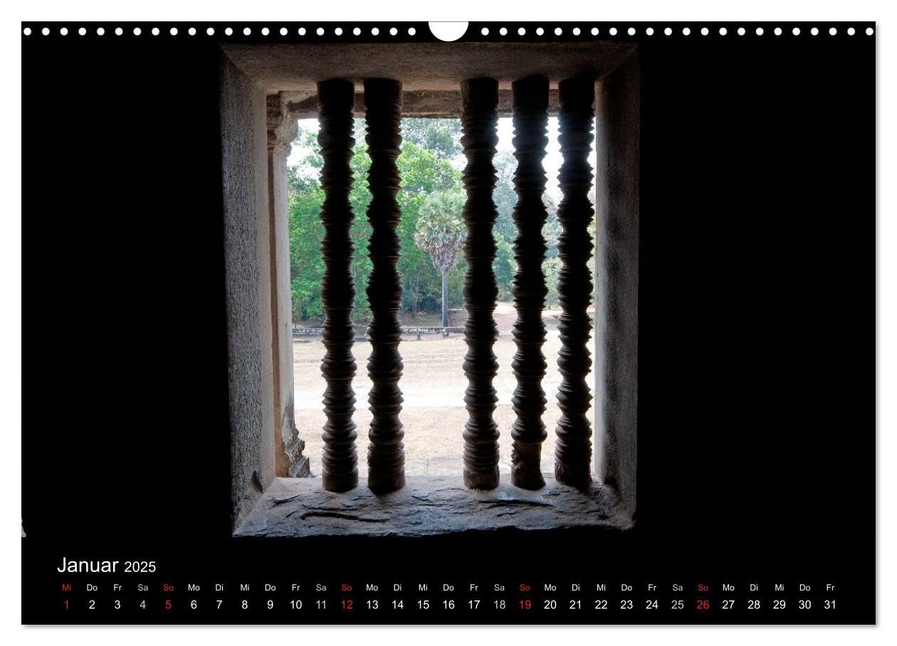 Khmertempel in Kambodscha (Wandkalender 2025 DIN A3 quer), CALVENDO Monatskalender: Im Würgegriff des Dschungels (CALVENDO Orte)