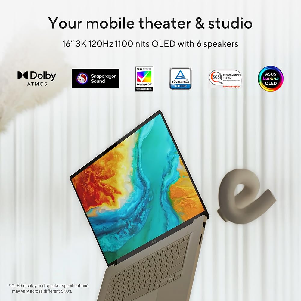 ASUS Zenbook A16 OLED UX3607OA CoPilot+ PC Laptop | 16.0