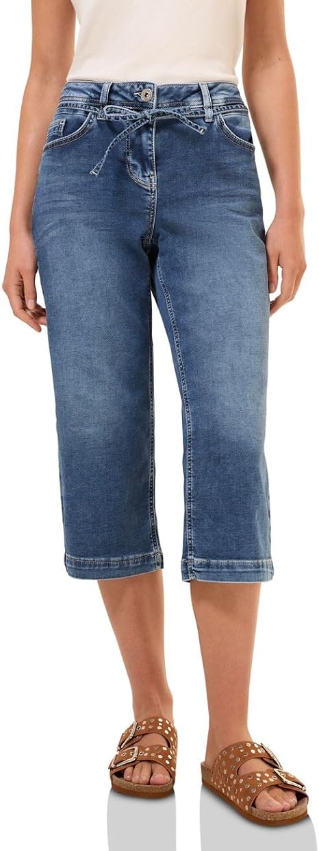 Cecil Dames Jeans, Mid Blue Used Wash, 30