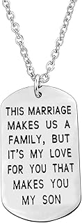 Son in Law Necklace Stepson Gift Bonus Son Necklace Gift Son in Law Gift Future Son Gift for Stepson Son in Law Groom to Be Wedding Gift from Mother in Law Step Son Anniversary Present from Stepmother