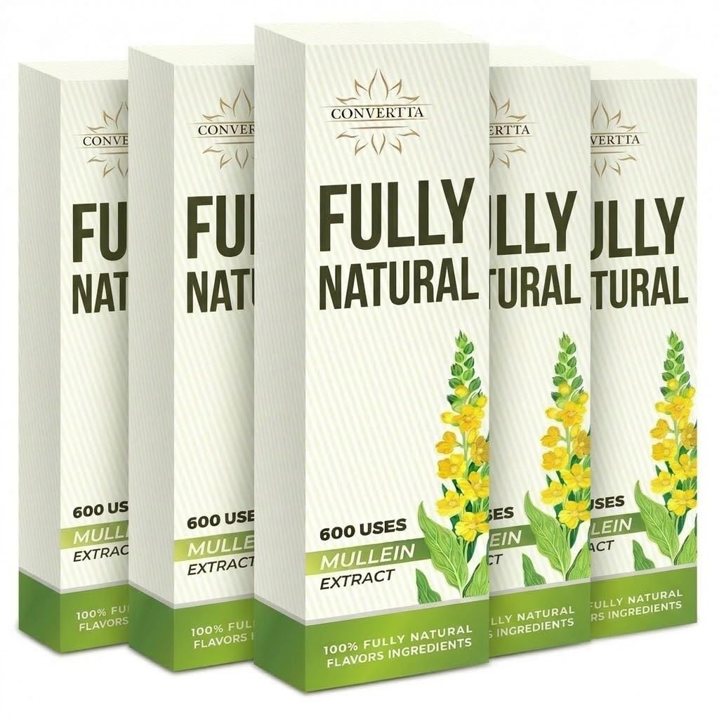 CONVERTTA Herbal Diffuser | Natural Mullein &amp; Thyme Botanical Extract | Plant-Based Wellness | 600 Series - 5-Pack