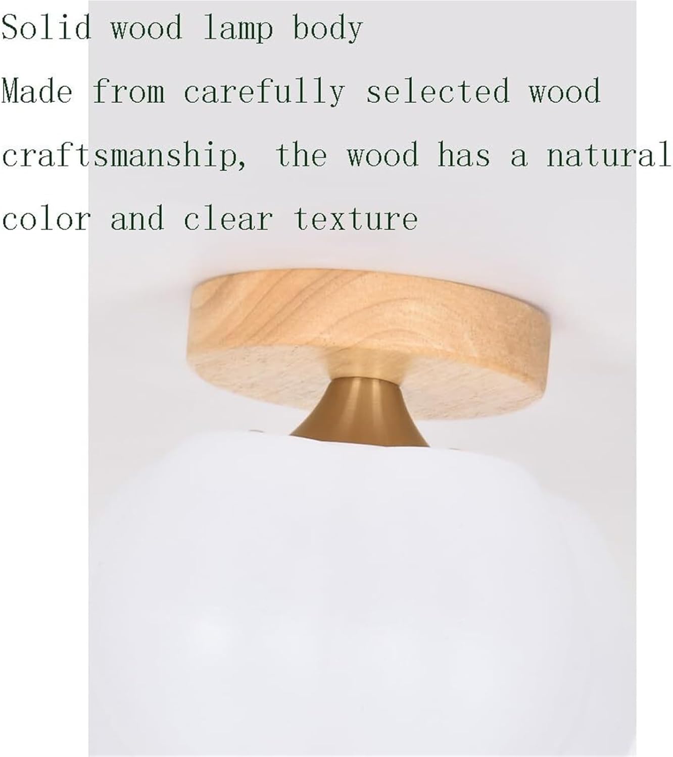 Nordic Style Half -Embedded Ceiling Lamp, Simple and Creative Pendant Lamp, Wooden Close to Ceiling Lighting Fixtures, Indoor Home Decoration E27 Ceiling Hanging Lights, for Living Room