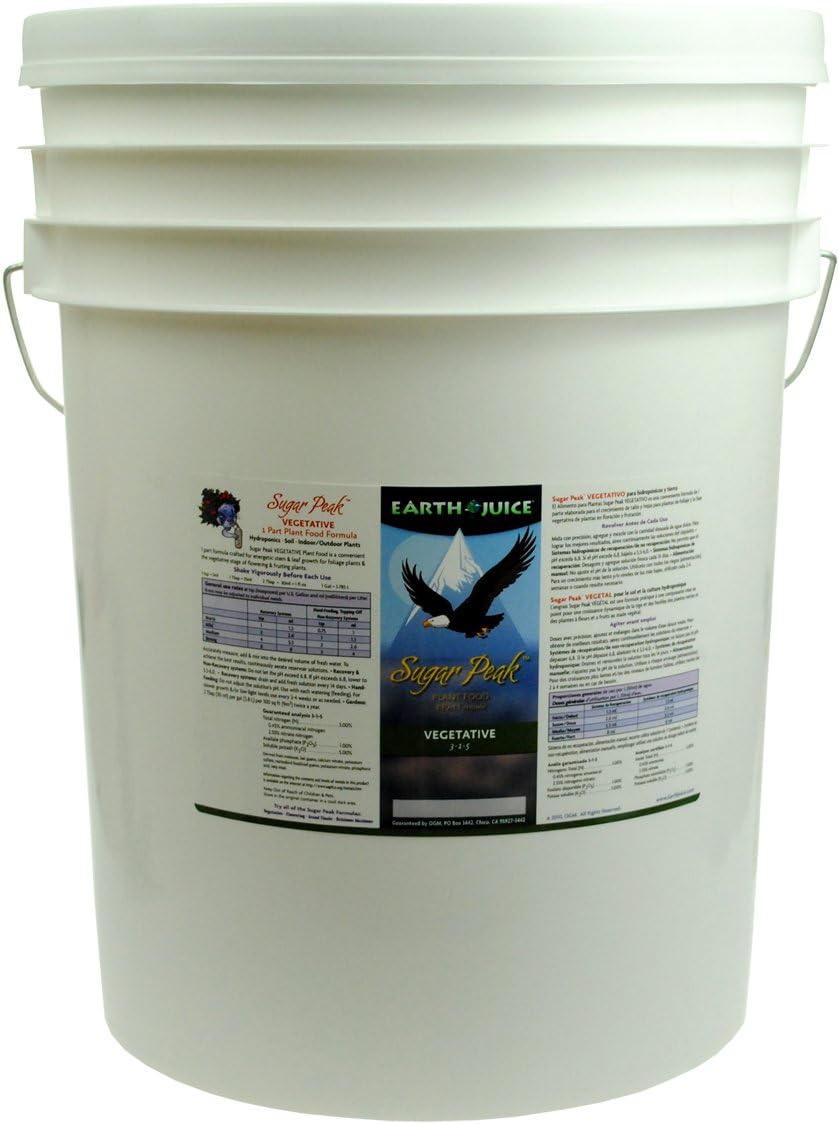HydroOrganics HOSPV5GAL 5-Gallon Hydro Organics Earth Juice Sugar Peak Vegetative 3-1-5 Plant Supplement