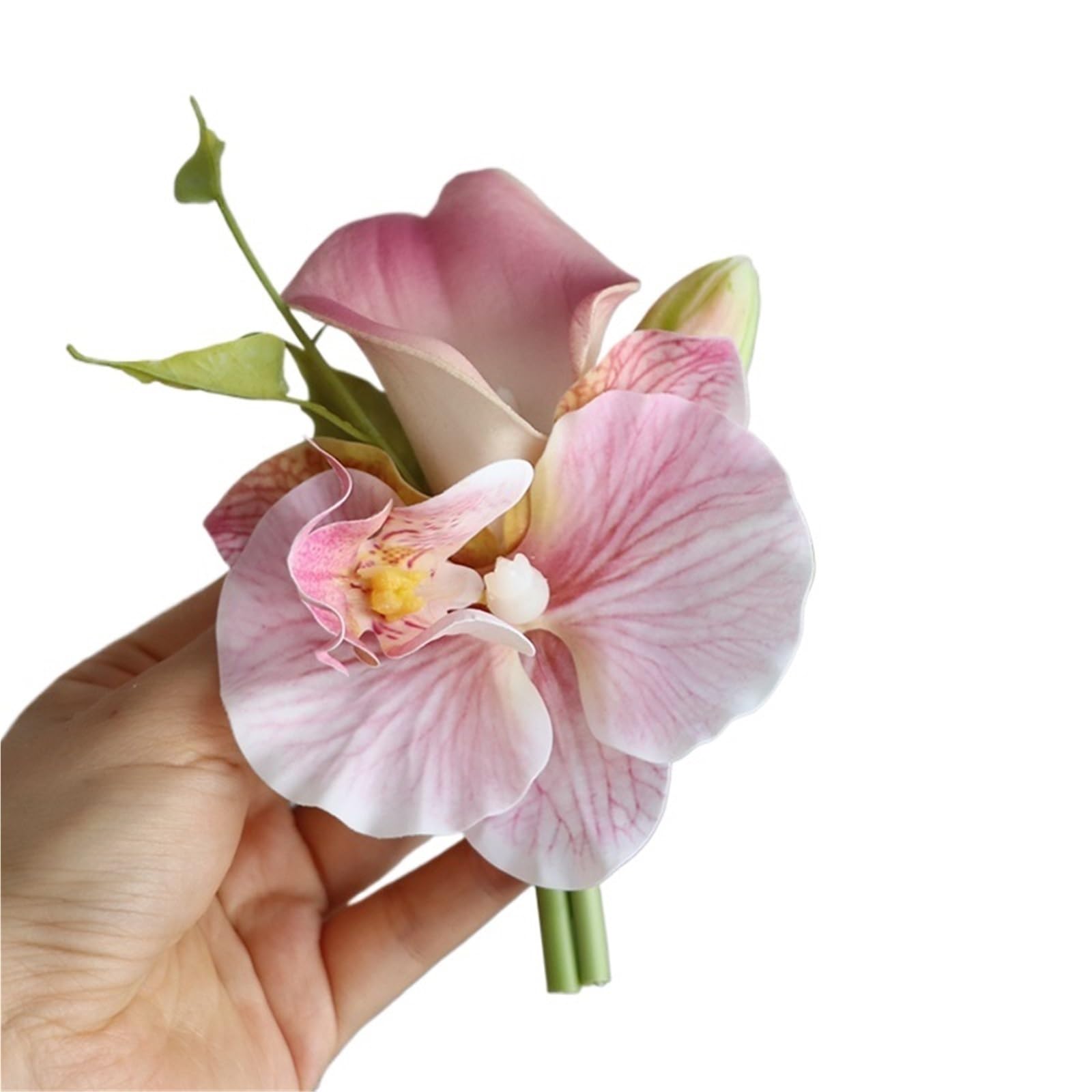 GHHZML Boutonniere Lily Orchid Wedding Boutonniere for Groomsmen Bridesmaids And Brides