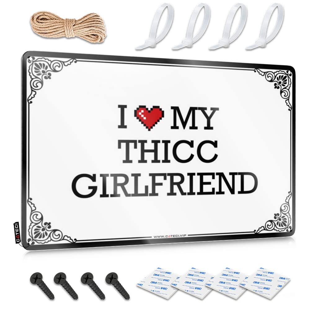Distressed Posters, Outside Decor For Porch Soft Bath I Love My Thicc Girlfriend | Farmhouse Bedroom Decor(30X40CM)