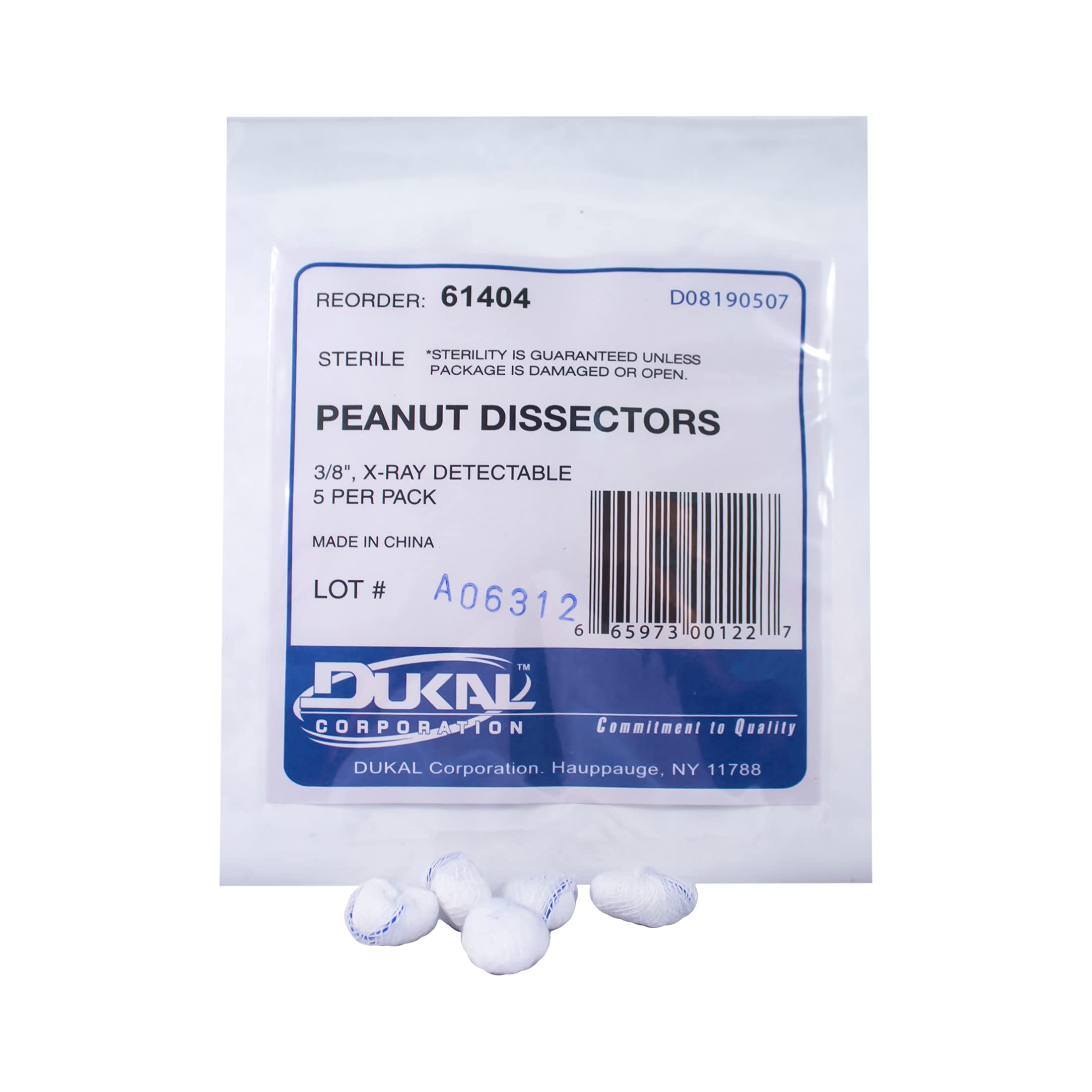 Dukal 61404 Peanut Sponge, Sterile, No Holder, Pack of 200