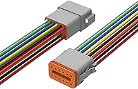 Vista 1 de Newdeli Deutsch - Kit de conectores de 12 pines, impermeable, conector eléctrico de 16 AWG macho y hembra, conectores de cable automotriz