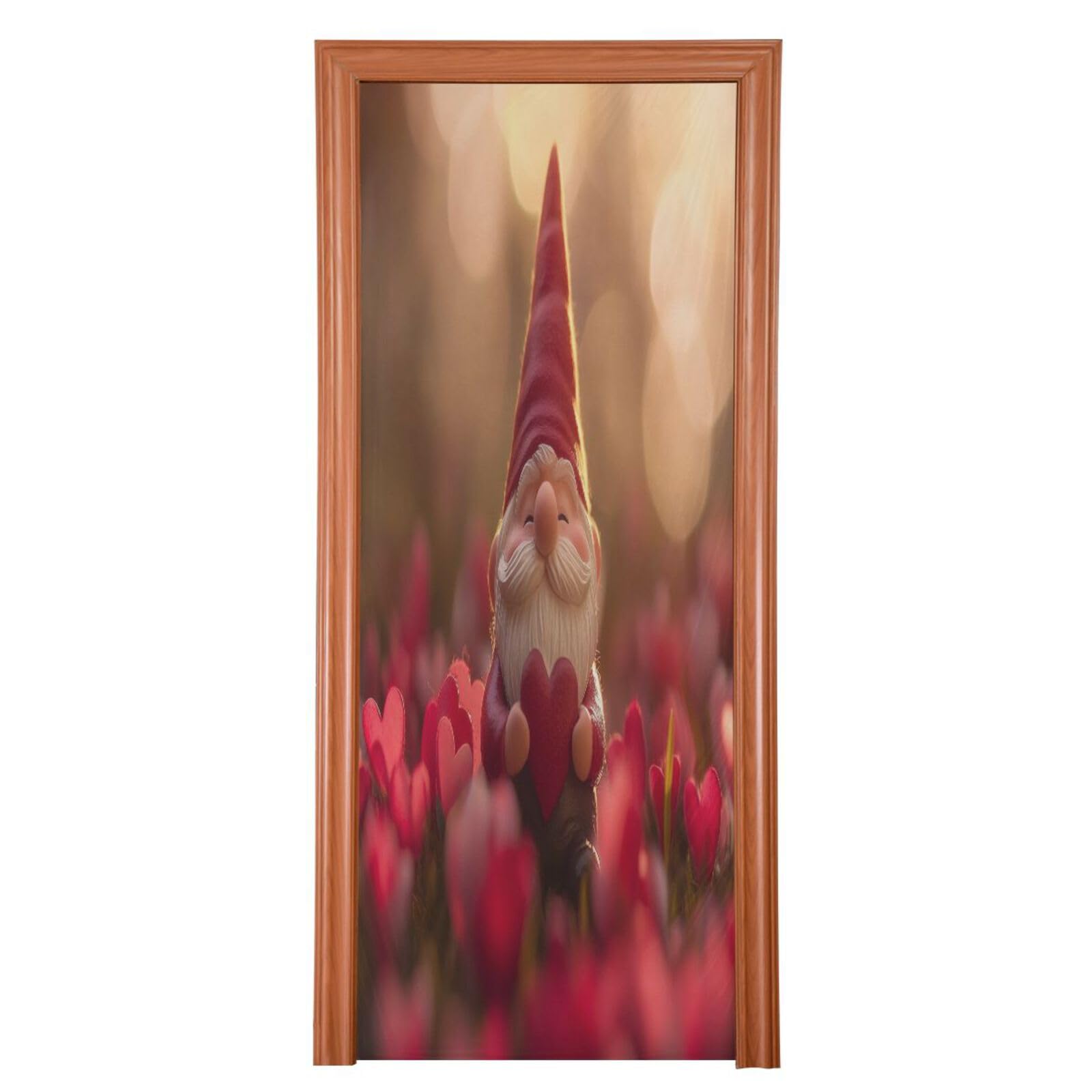 FLildon Valentine's Day Hearts Plant Gnome Door Cover Decoration, Party Accessory Porch Decor for Festive Ornament Room Door Covers 32 x 79 Inch