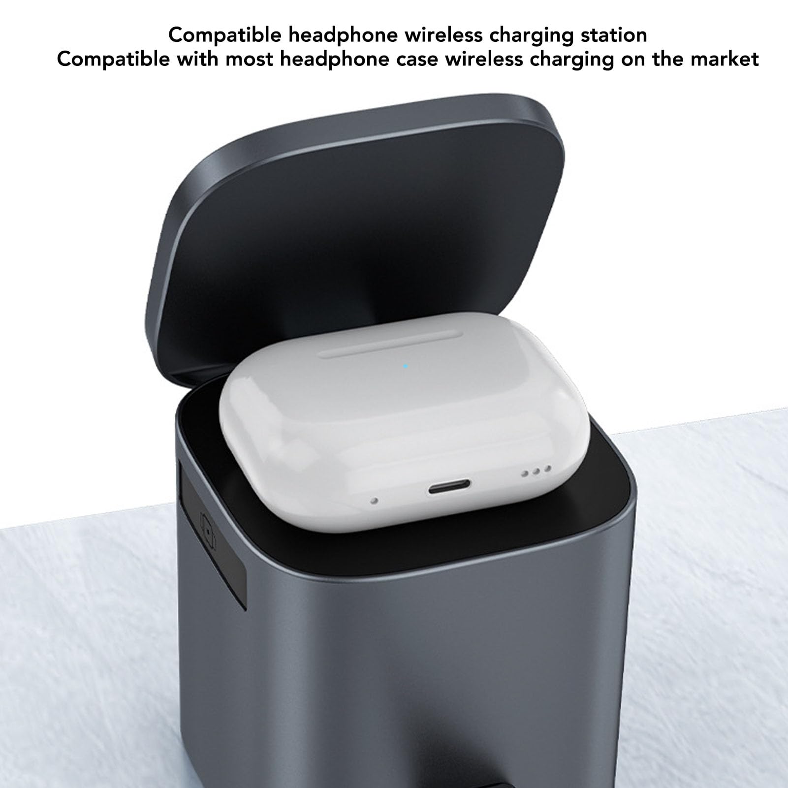 Gugxiom Stazione di ricarica wireless GaN, 80 W PD supporto di ricarica rapida con cavo retrattile, per telefoni portatili e dispositivi multipli (spina USA)
