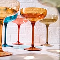 Vista 6 de Vasos irrompibles de plástico acrílico para Martini, Margarita, champán y cóctel, vasos grandes de 15 onzas, juego de 6 vasos de diseño europeo