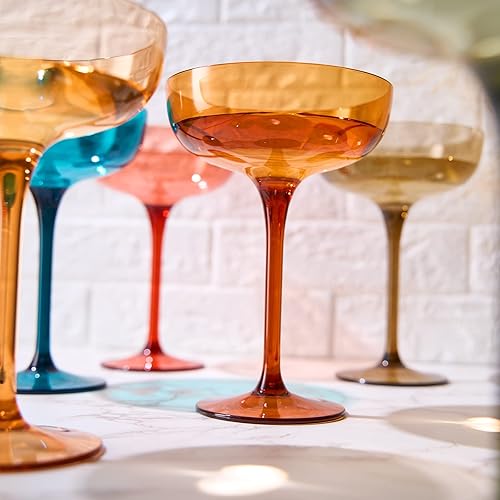 Miniatura 6 de Vasos irrompibles de plástico acrílico para Martini, Margarita, champán y cóctel, vasos grandes de 15 onzas, juego de 6 vasos de diseño europeo