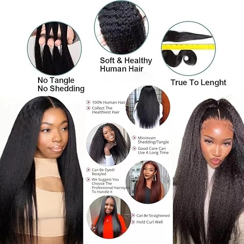 Miniatura 9 de Amella Extensiones de cabello humano rizado lacio de 24 pulgadas, 1 paquete de 10A, extensiones de tejido de cabello humano lacio brasileño para