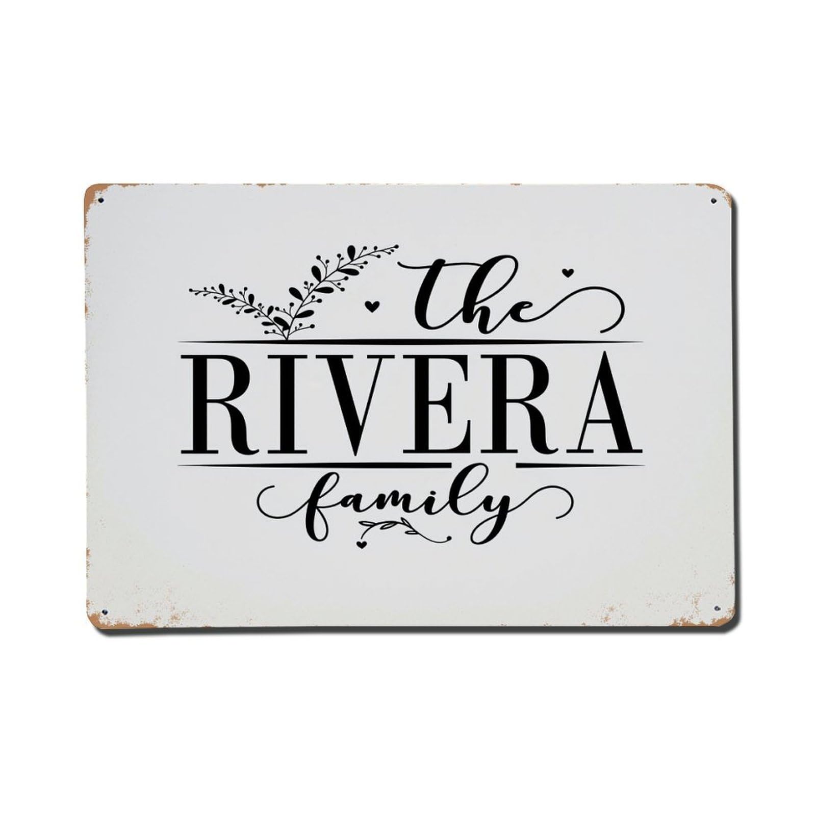 The Rivera Family Sign Tin Sign Metal Poster Vintage Metal Signs for Home Man Cave Bar Cafe Kitchen laundry room Wall Decorations Gift 8x12Inch