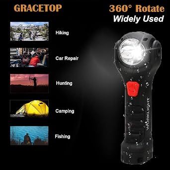 LED Work Light Rechargeable, COB Portable Rechargeable Floodlight Magnetic LED Lights for Outdoor Camping Hiking Emergency Car Repairing Job Site Lighting (2PCS COB Work Light)