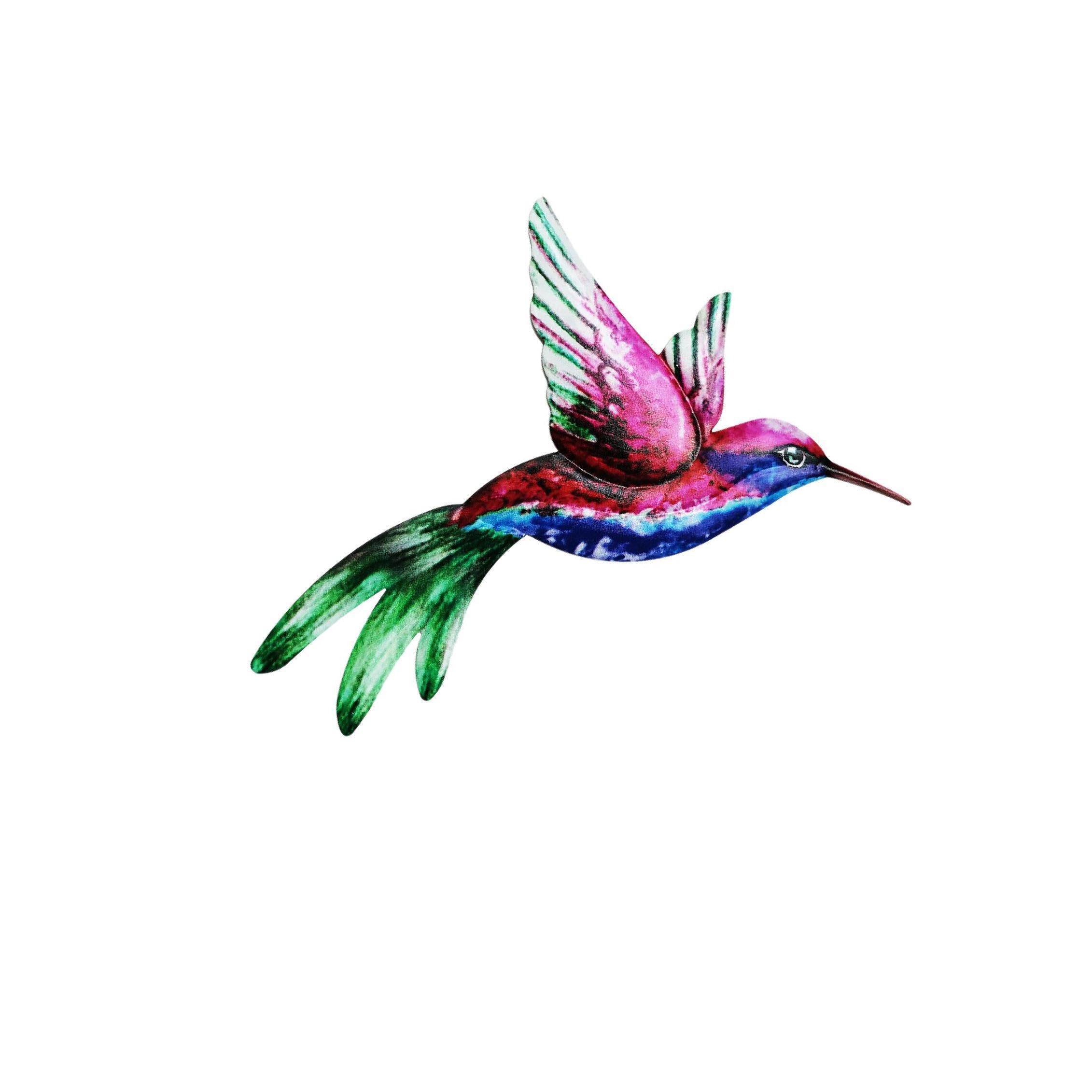 mophrati Colorful Metal Wall Art 3D Hummingbird Decoration Adds Whimsy To