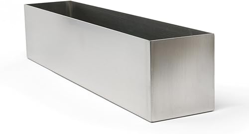 Miniatura 2 de Buhbo Maceta rectangular moderna de 16 pulgadas, acero inoxidable cepillado