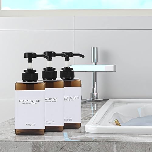 Vista 56 de Botellas recargables de champú y acondicionador para pared de ducha, dispensador de champú y acondicionador con bomba sin taladro