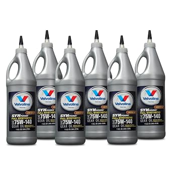 75W-140 Full Synthetic Gear Oil 6 Quarts 5,676 ml / 192 fl oz Heavy-Duty Axle & Differential Fluid Hypoid & Limited-Slip Compatible Shop 6-Pack Long-Life Gear Protection