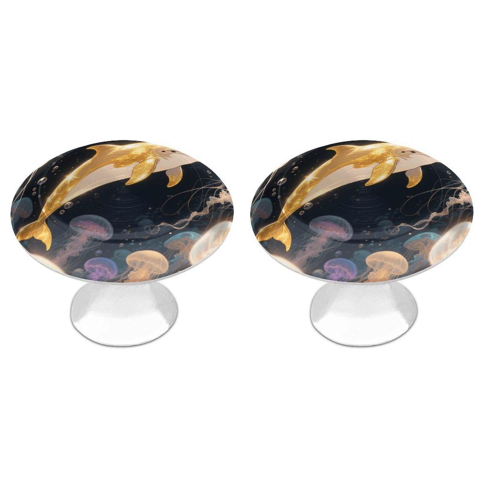 Btcowzrv Style Golden Dolphin 2 Pack Cabinet Knobs Drawer Pulls