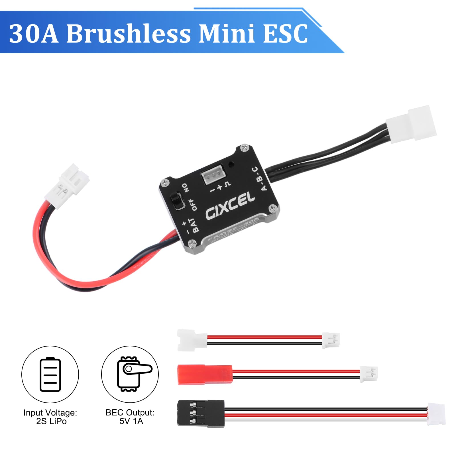 Amazon.com: GIXCEL 30A Brushless ESC 1/18 TRX4M FCX18 1/24 SCX24