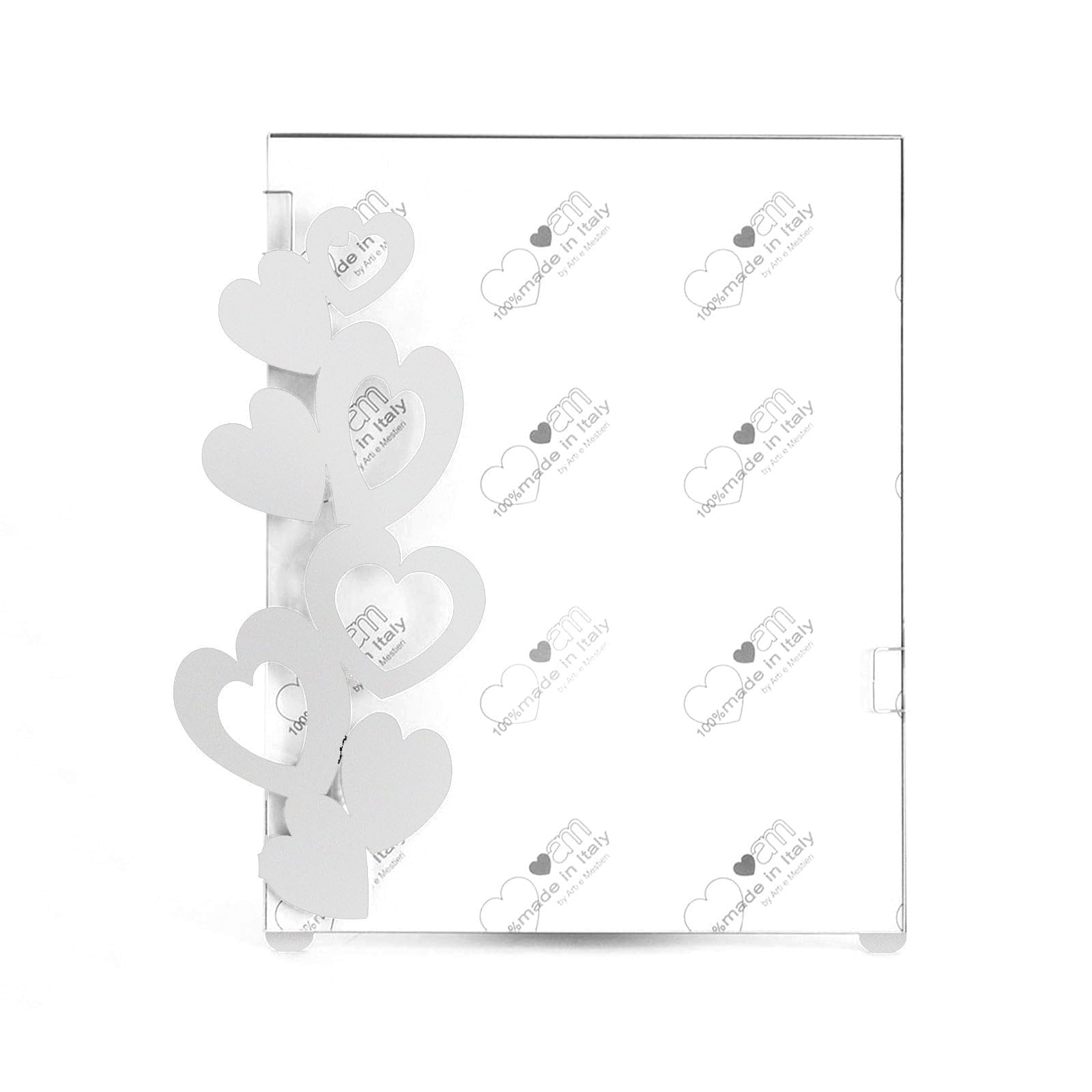 Cadre photo Big White Snow Hearts cadeau de mariage romantique en fer
