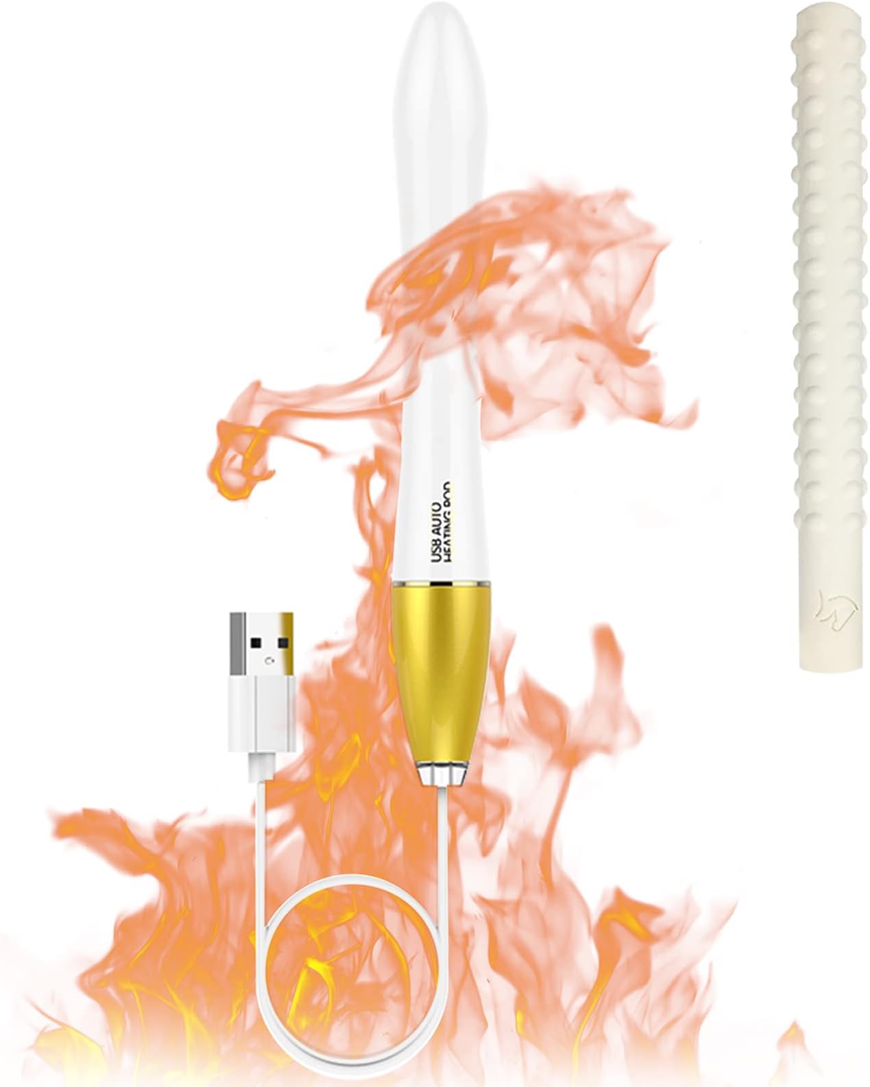 Heating Stick USB Auto Heating Rod Warming Stick Heater【42℃ Quick Heating/Auto Temperature Regulation】 Drying Rod Stick Diatomite Absorbent Stick 2-Piece Set