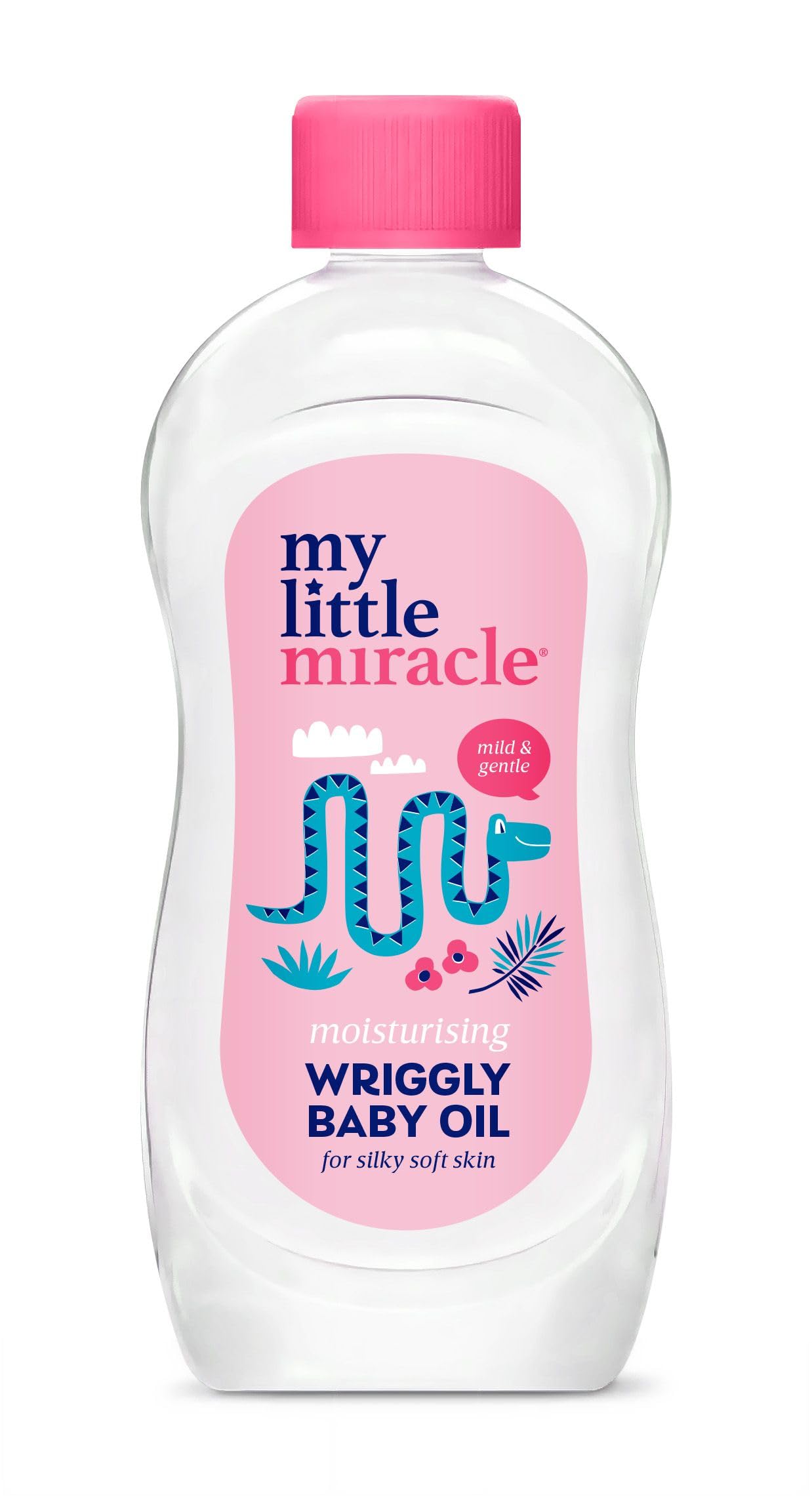 My Little Miracle Wriggly Baby Oil, Moisturises & Protects Delicate Skin, Gives Soft Silky Skin 500ml, Pink, 500 ml (Pack of 1)