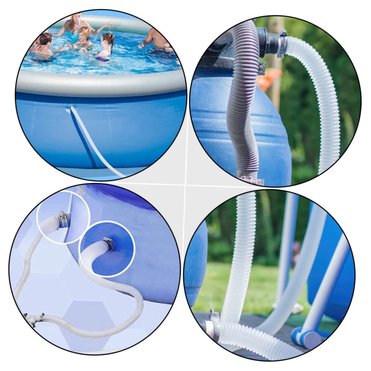 POPETPOP 2 piezas Manguera Flexible para Bomba y Filtro de Piscina de Repuesto Duradero y Adaptable con Material de Goma Resistente y Prevención de Fugas Accesorios Esenciales para