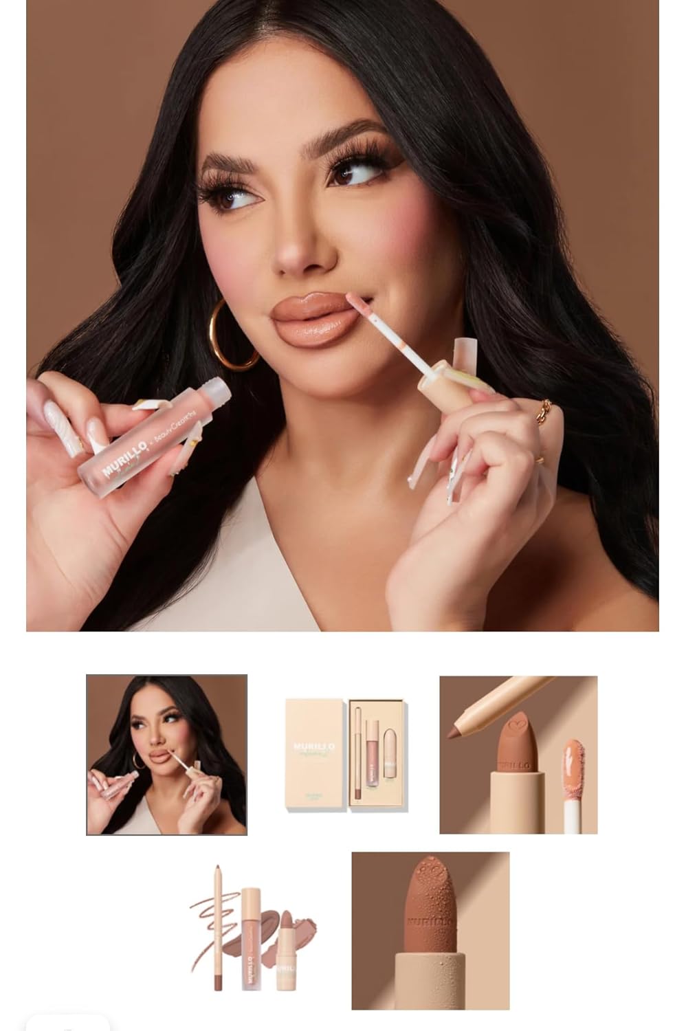 beauty creation murillo twins love me nude lip trio, 0.04 Ounce (Pack of 1), baige