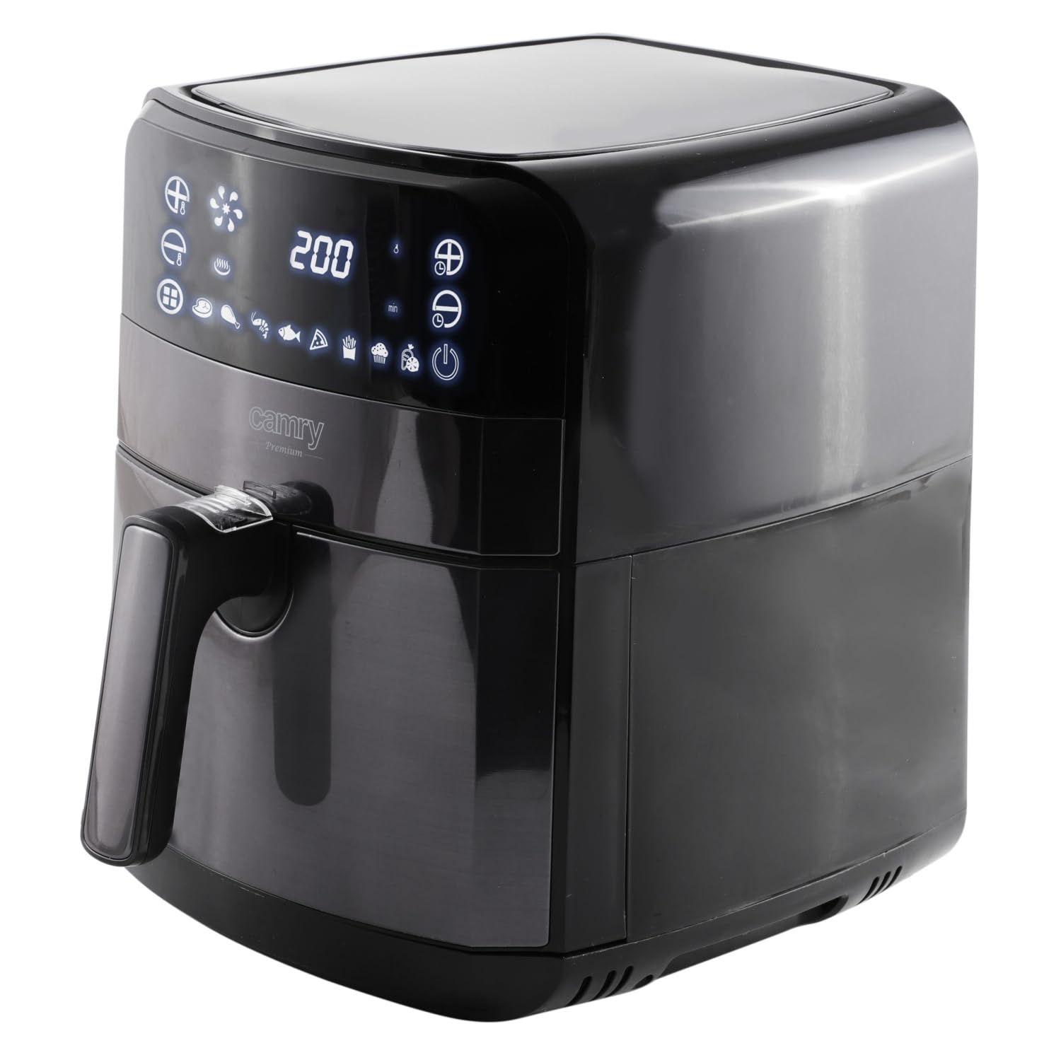 CAMRY Frytkownica Beztłuszczowa Air Fryer, Pojemność 5L, 9 Automatycznych Programów, Panel Dotykowy LED, Moc 2500W, Zakres temperatur: 80–200°C, Regulacja czasu do 60 min, Czarna