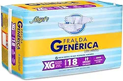 Fralda Geriátrica Genérica - Absorv, Embalagem Economica - Tamanho XG, 18 Unidades