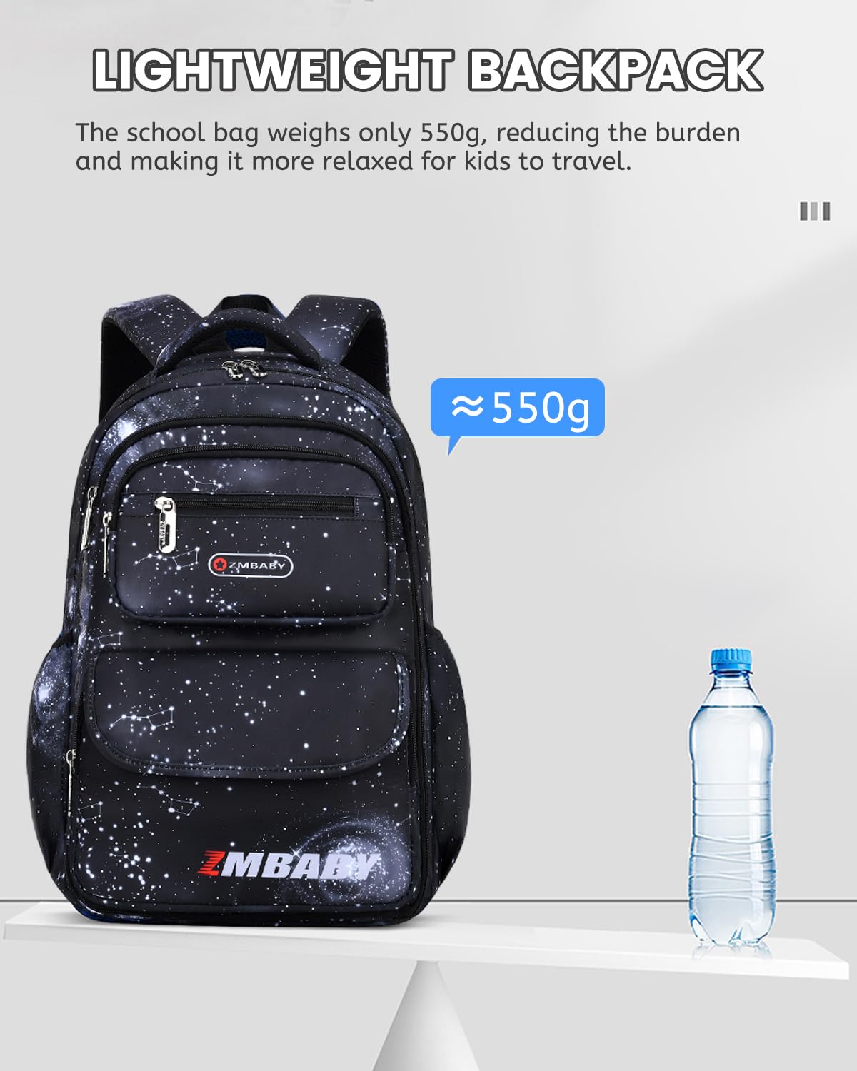 Amythe Sac A Dos Enfants, Cartable Garcon Primaire pour Les Classes 1 à 5, Sac à Dos Ergonomique Etanche Nylon Grande Capacité, Élégant Sacs Garçons pour L'école et les Voyages