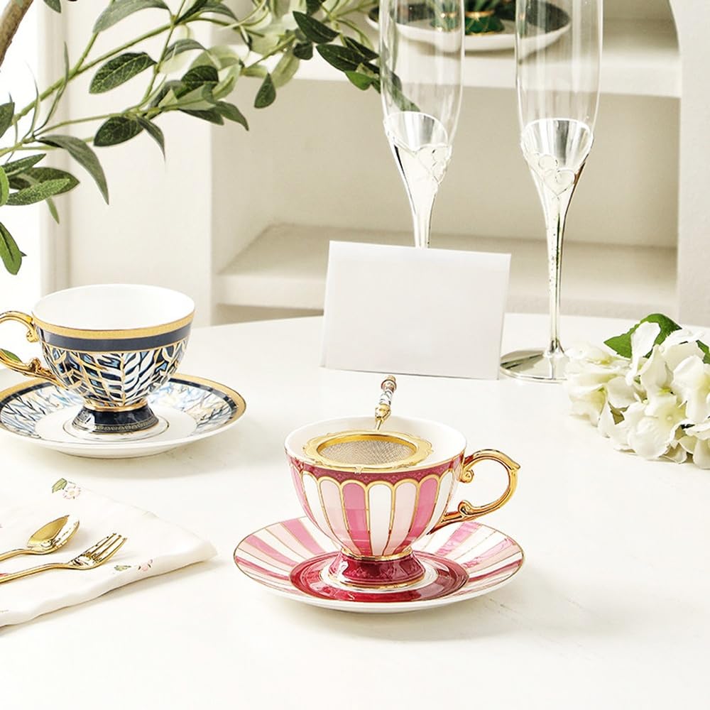 Filiżanki do Espresso ze Spodkami Zestaw 2 Sztuk, Filiżanka ze Spodkiem, Zestaw ceramicznych filiżanek do herbaty