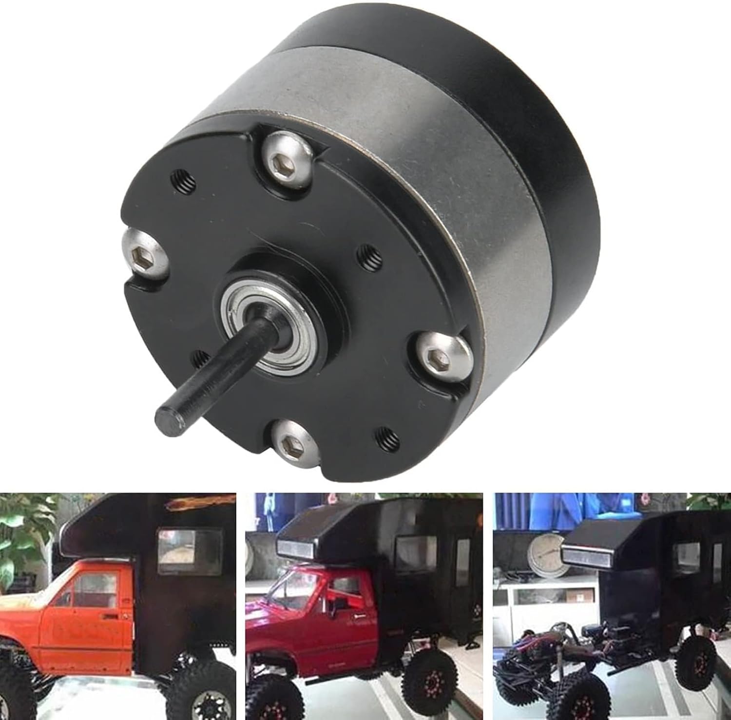 HERCHR 540 Motor Gear Reducer, RC Car 1/3 Planetary Transmission Caterpillars Type Reducer Metal Gear Motor Shaft Gear Motor 36mm Diameter Electric Micro Speed Reduction Geared Motor