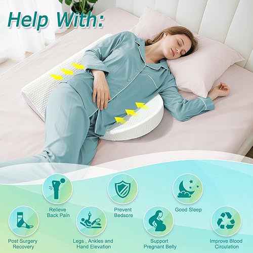 Miniatura 4 de KAAMOS Almohada de cuña giratoria para úlceras de cama, cuñas de posicionamiento, almohadas médicas para dormir de lado, cojín de úlcera, cuña de