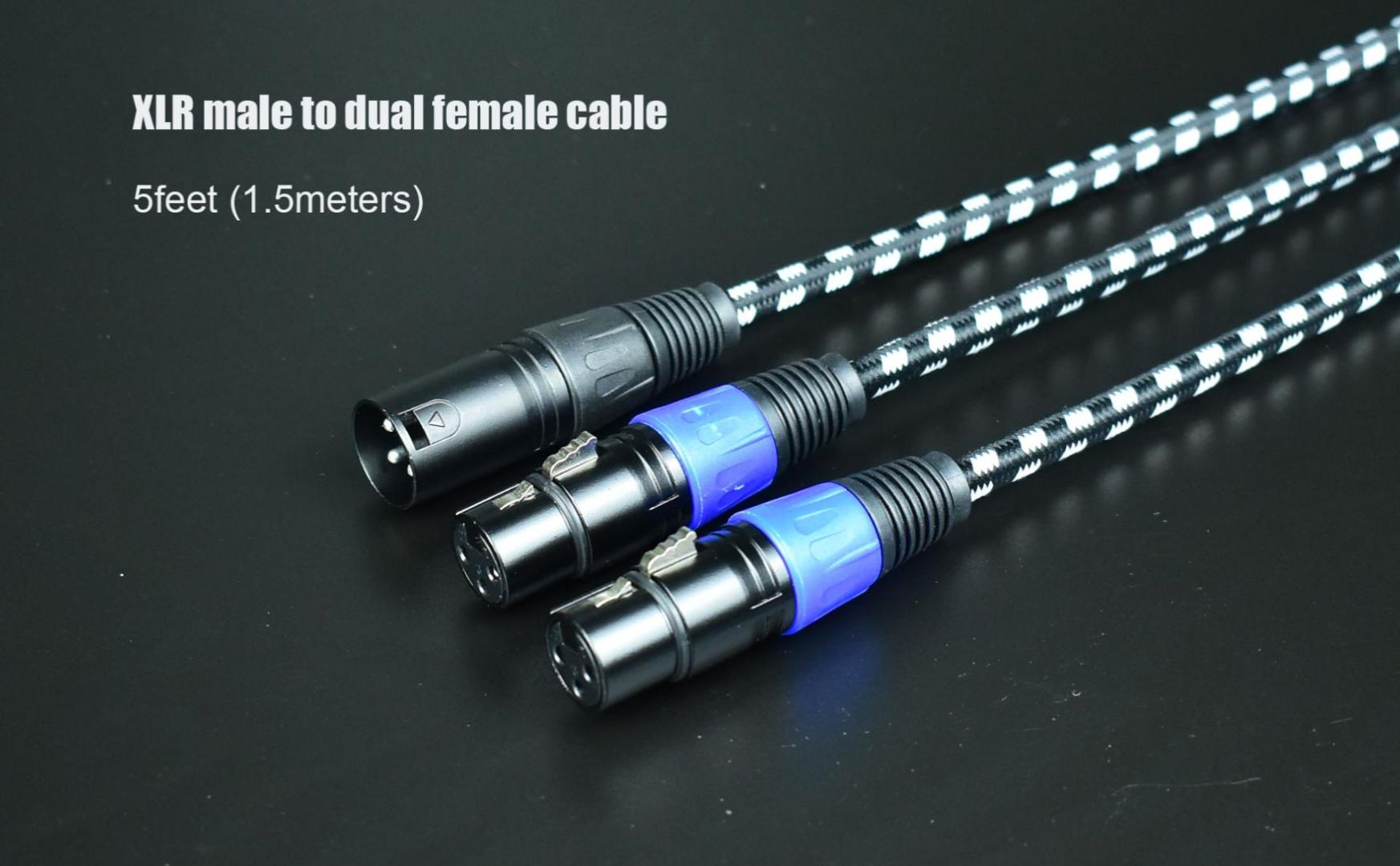 Amazon.com: Mugteeve XLR Y Splitter 2 Female to 1 Male, 2 Feet