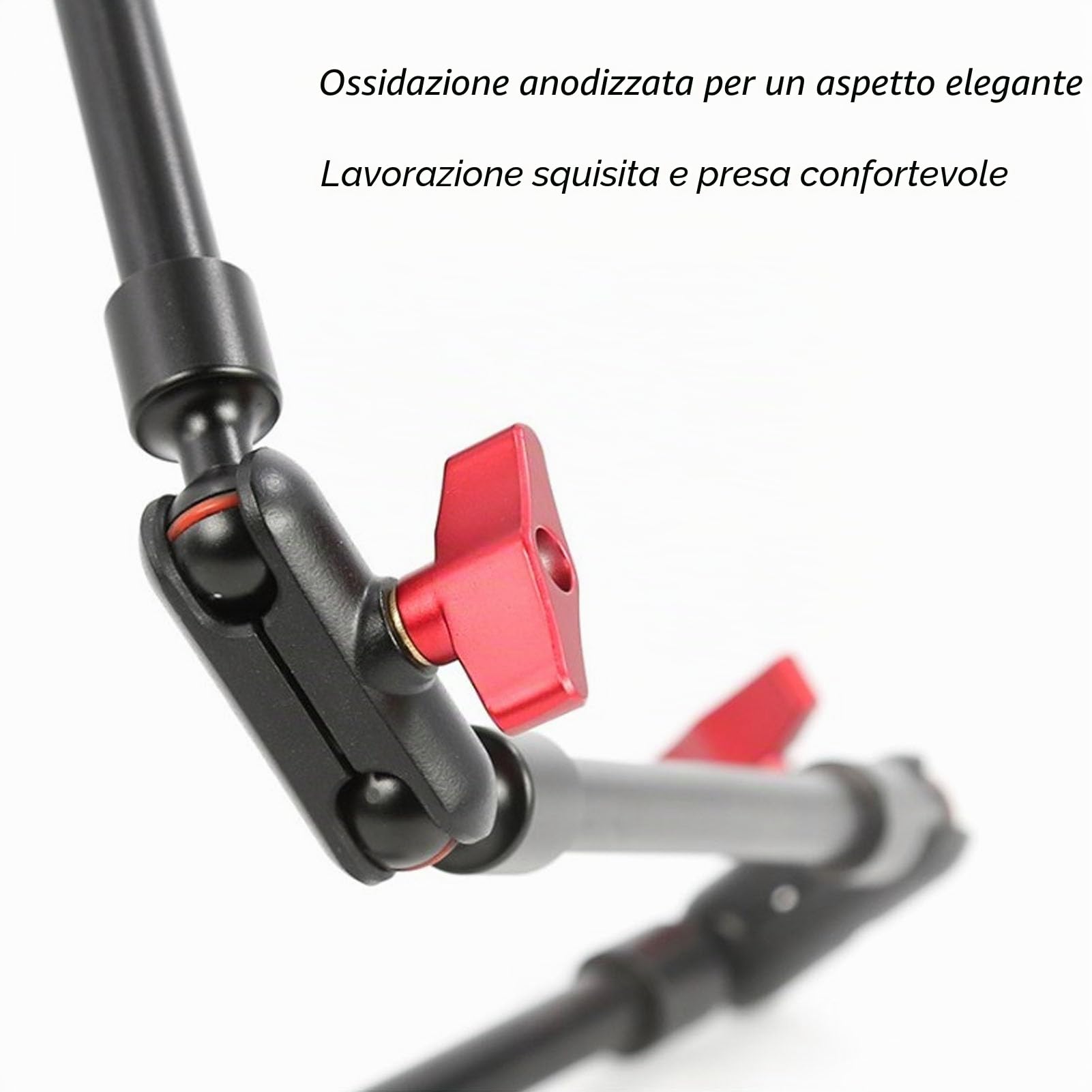 Braccio Magico Articolato Regolabile da 31 Pollici, Braccio Articolato con Cuscinetti in Gomma Antiscivolo, Intervallo di Altezza 20-80 Cm, capacità Fino a 2 Kg