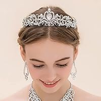 Vista 38 de Corona de princesa para mujer, tiaras de reina de cristal para niñas, accesorios para el cabello de novia, regalos para cumpleaños, boda